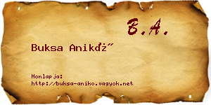 Buksa Anikó névjegykártya
